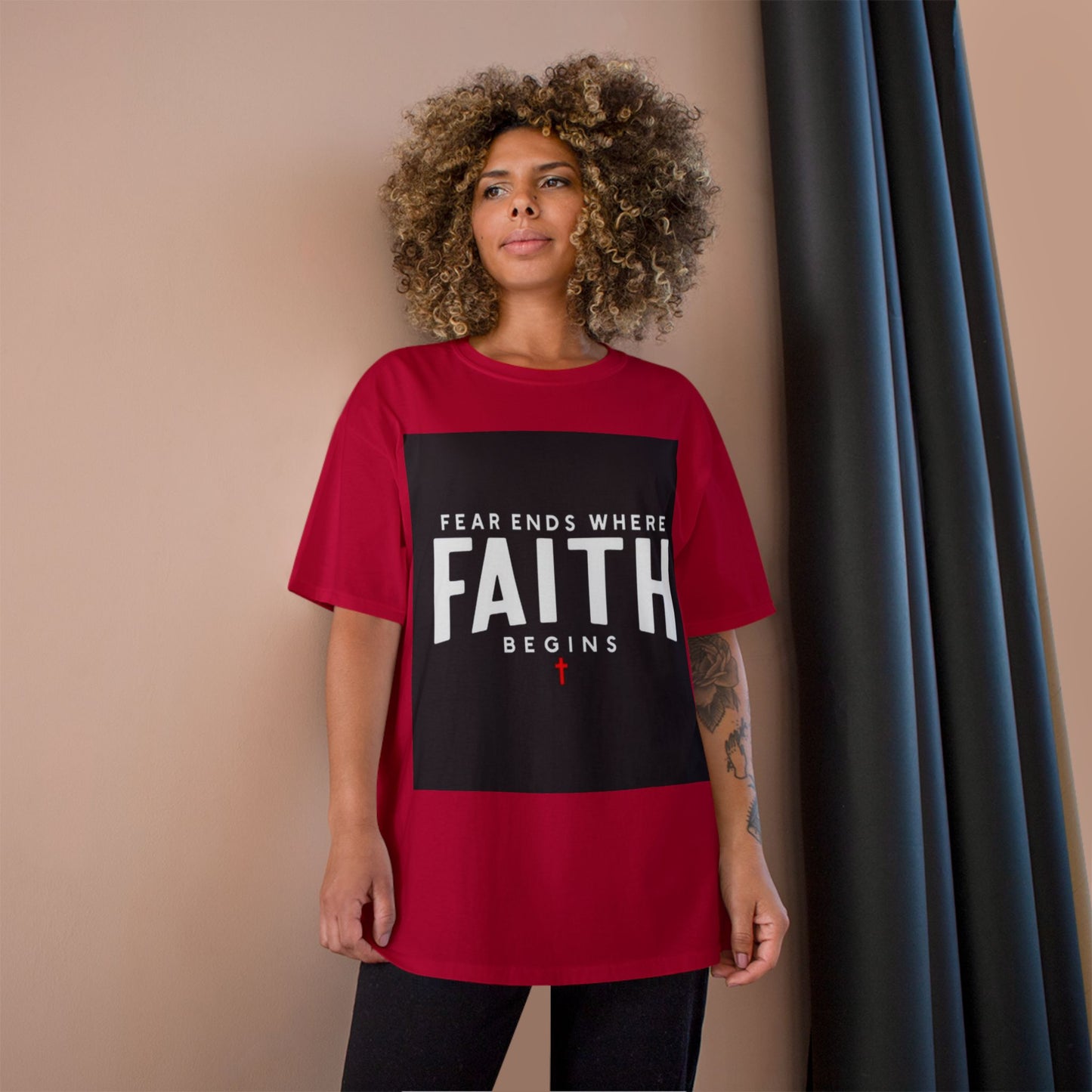 Faith Begins T‑Shirt — "Fear Ends Where Faith Begins" Christian Tee