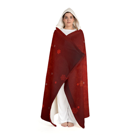 Hooded Sherpa Blanket - Cozy Christmas Red Winter & Holidays
