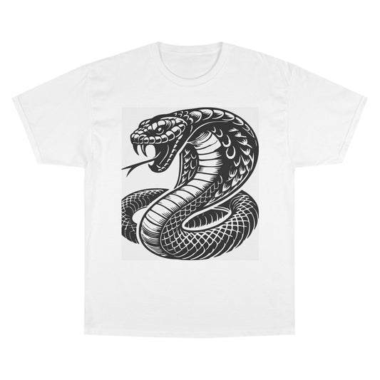 Snake Cobra Graphic T-Shirt — Bold Black Tattoo-Style Design