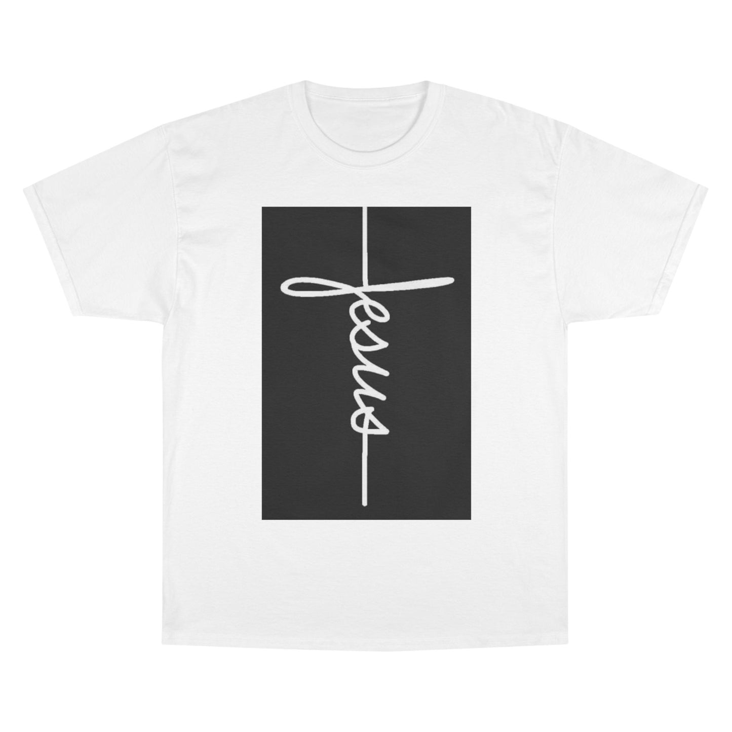 Jesus Cross Script T-Shirt — Minimal Christian Faith Tee