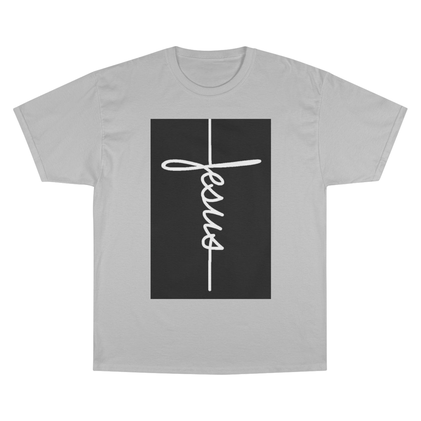 Jesus Cross Script T-Shirt — Minimal Christian Faith Tee
