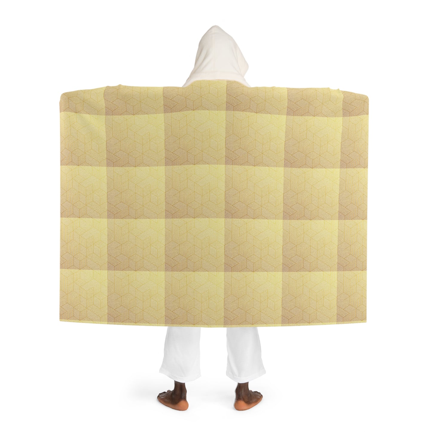 Hooded Sherpa Fleece Blanket - Cozy Christmas Gold Comfortable Throw