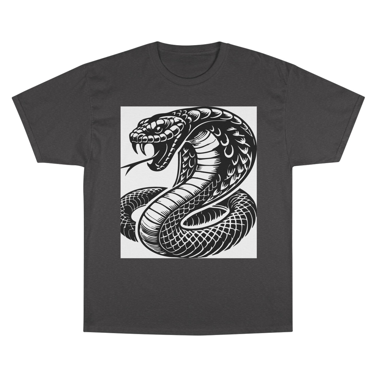 Snake Cobra Graphic T-Shirt — Bold Black Tattoo-Style Design