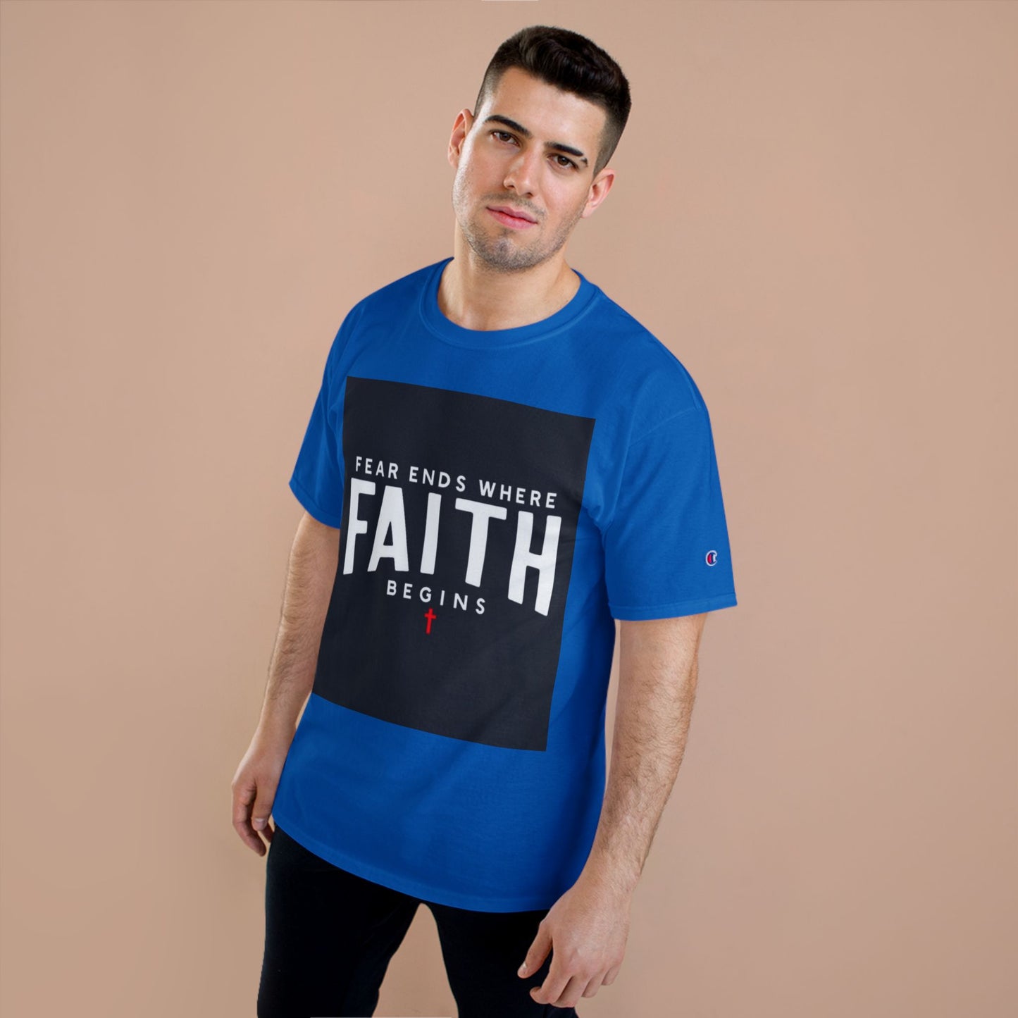 Faith Begins T‑Shirt — "Fear Ends Where Faith Begins" Christian Tee