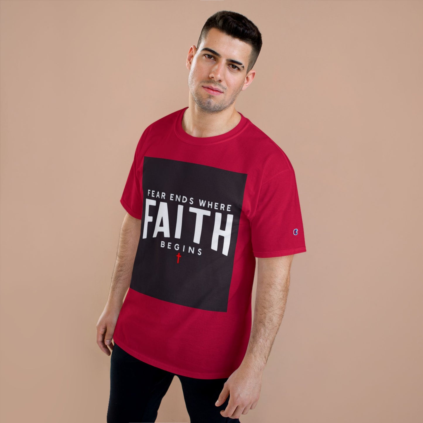 Faith Begins T‑Shirt — "Fear Ends Where Faith Begins" Christian Tee