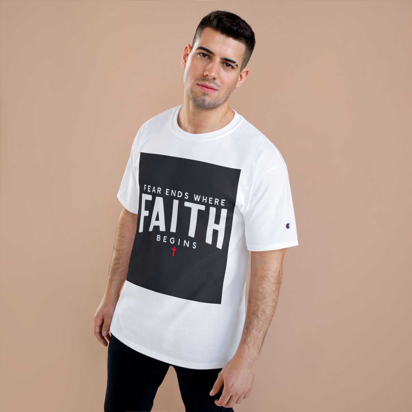 Faith Begins T‑Shirt — "Fear Ends Where Faith Begins" Christian Tee