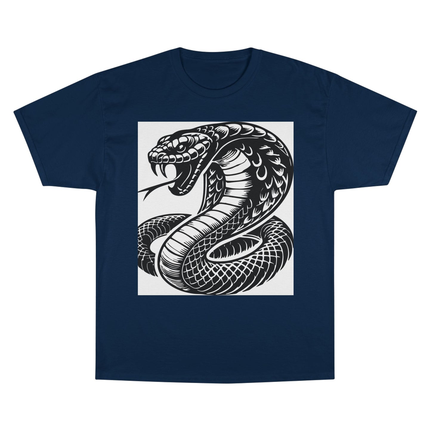 Snake Cobra Graphic T-Shirt — Bold Black Tattoo-Style Design
