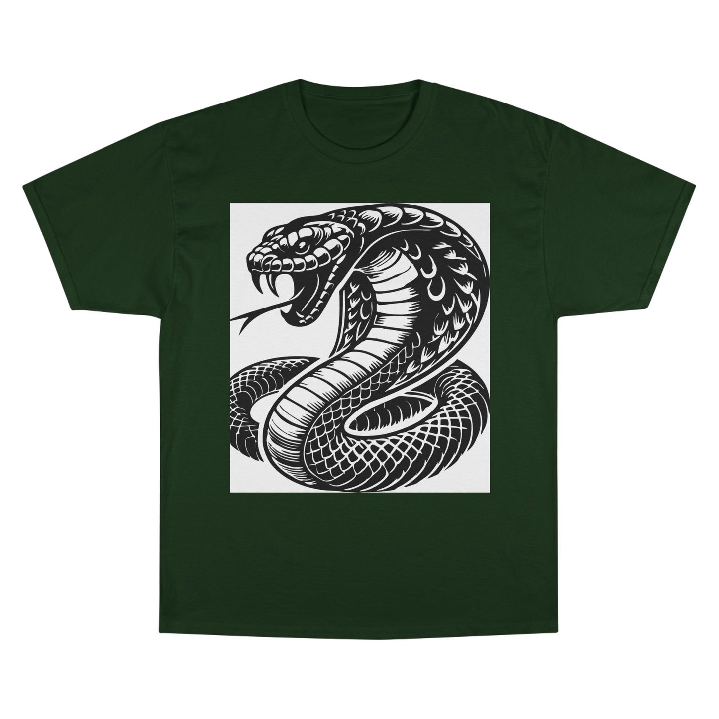 Snake Cobra Graphic T-Shirt — Bold Black Tattoo-Style Design