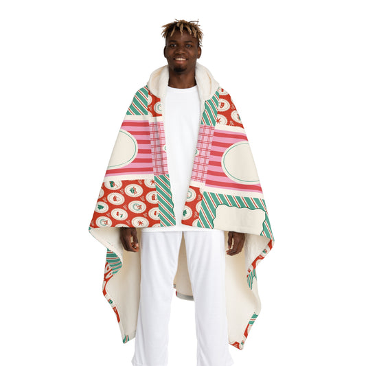 Christmas Hooded Sherpa Fleece Blanket