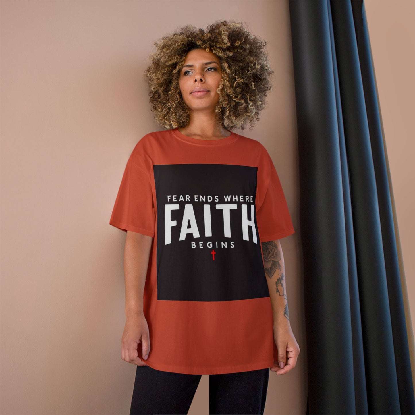 Faith Begins T‑Shirt — "Fear Ends Where Faith Begins" Christian Tee