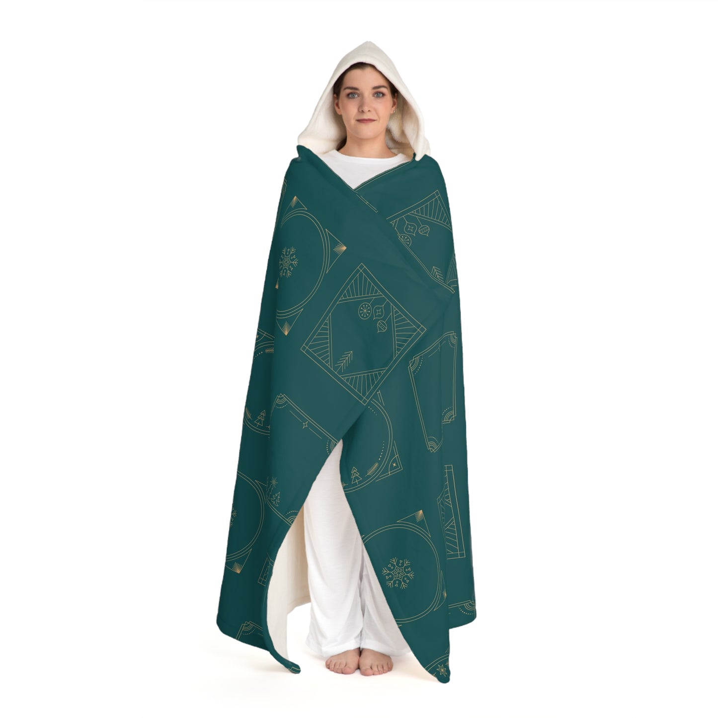 Christmas Hooded Sherpa Blanket