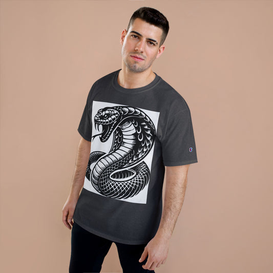 Snake Cobra Graphic T-Shirt — Bold Black Tattoo-Style Design