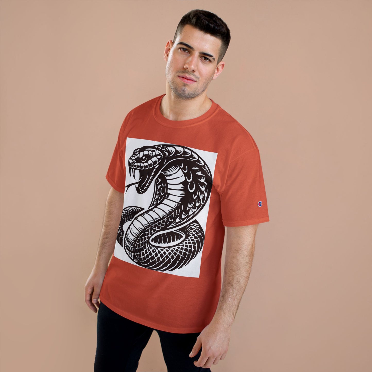 Snake Cobra Graphic T-Shirt — Bold Black Tattoo-Style Design