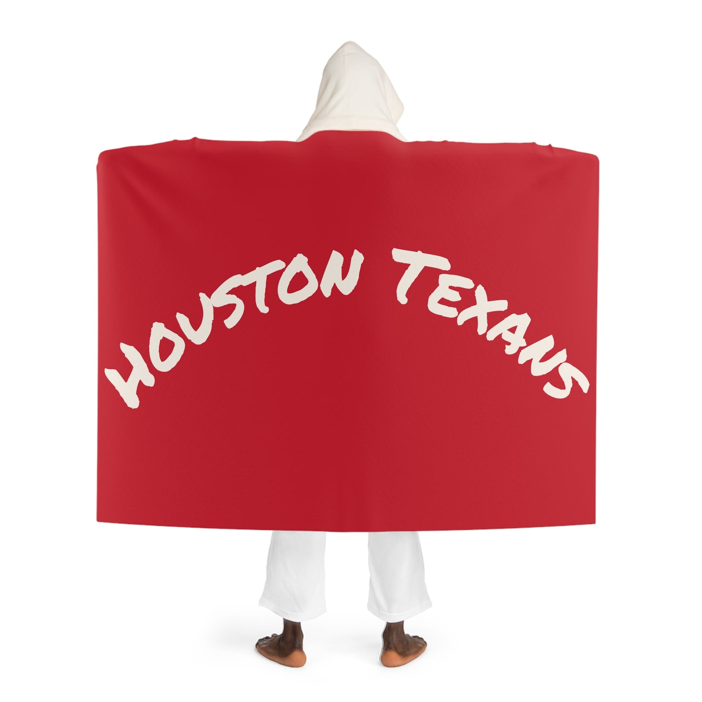 Cozy Houston Texans Hooded Sherpa Fleece Blanket, Soft Comfy Wrap for Lounging,