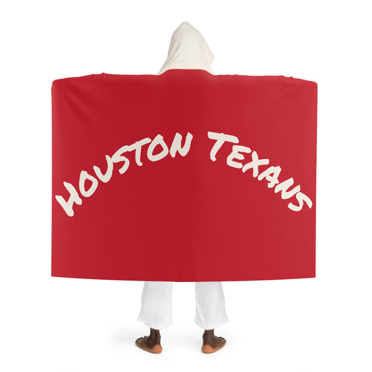 Cozy Houston Texans Hooded Sherpa Fleece Blanket, Soft Comfy Wrap for Lounging,