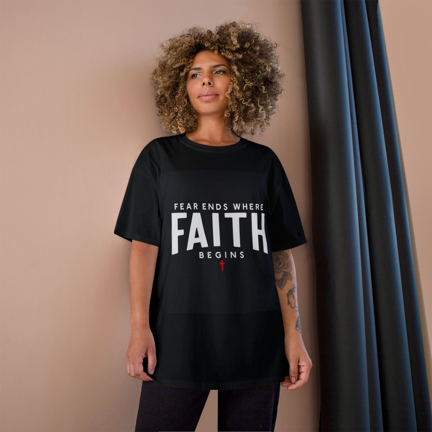 Faith Begins T‑Shirt — "Fear Ends Where Faith Begins" Christian Tee