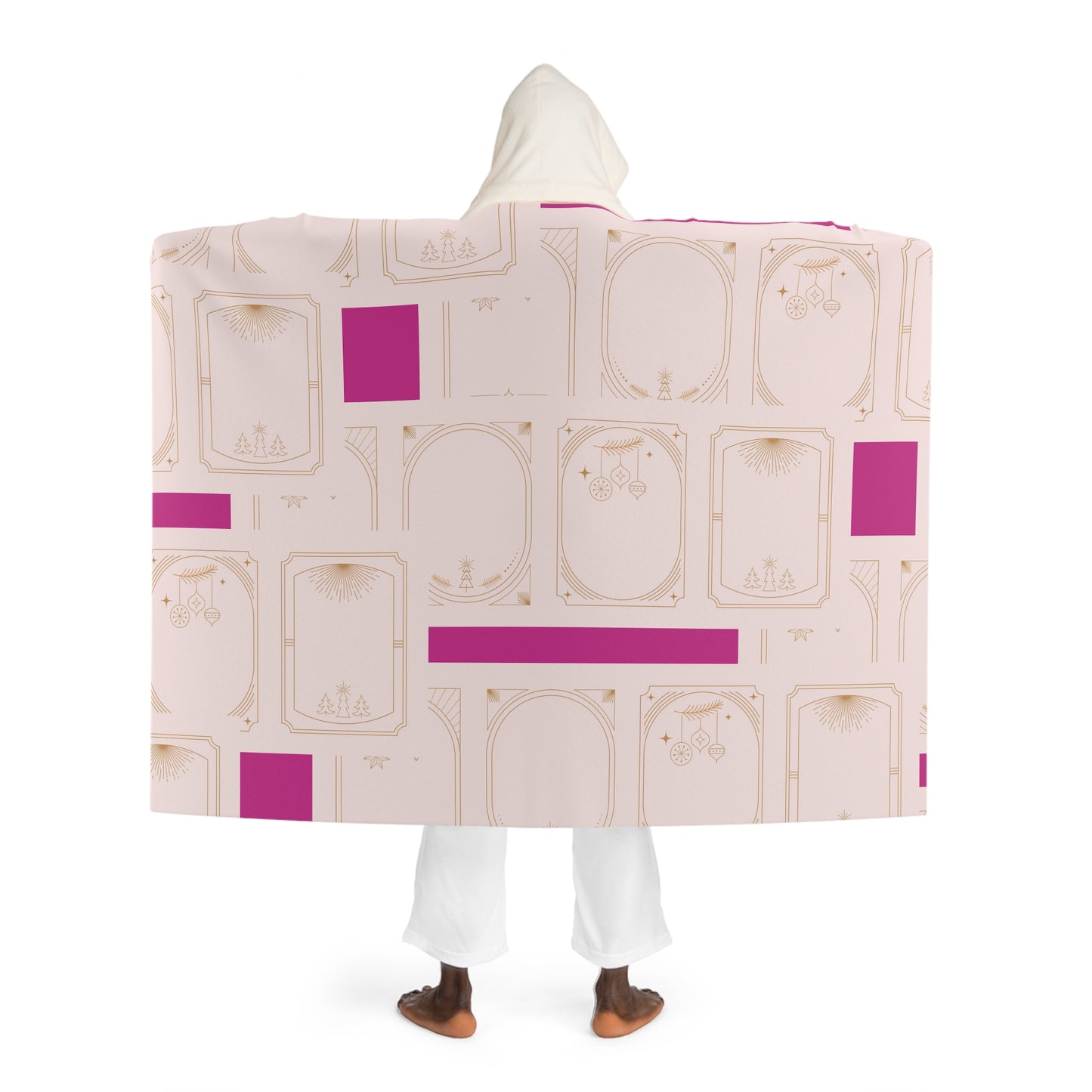 Christmas Hooded Sherpa Fleece Blanket