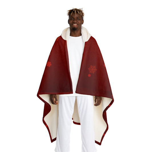 Hooded Sherpa Blanket - Cozy Christmas Red Winter & Holidays