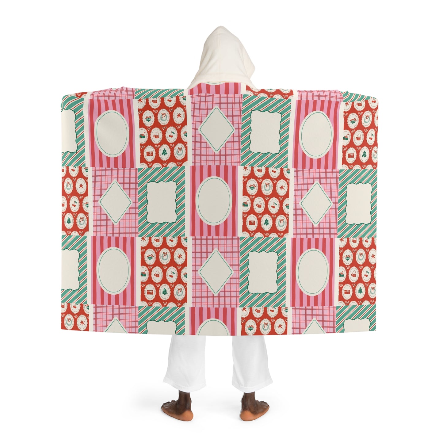 Christmas Hooded Sherpa Fleece Blanket