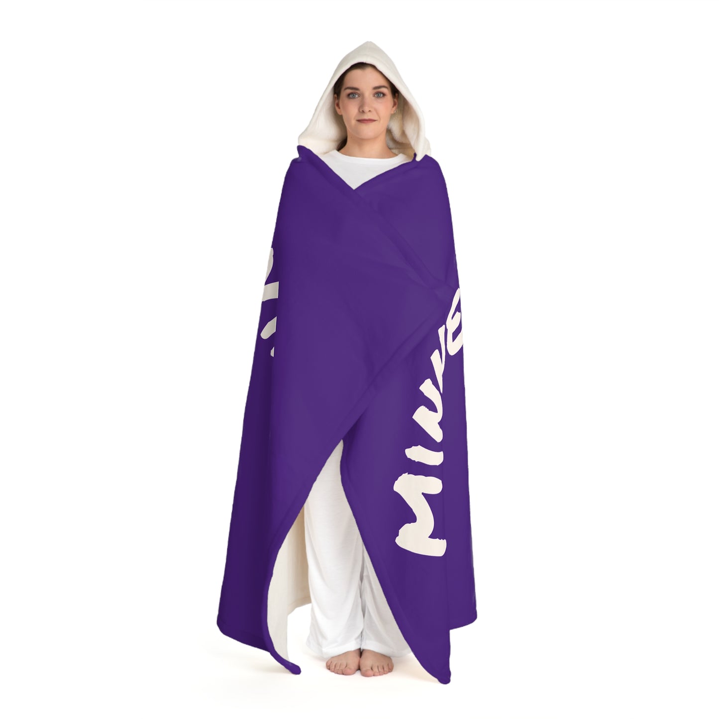 Cozy Sherpa Fleece Poncho Blanket - Minnesota Vikings  Perfect for Lounging, Gifts, Outdoors,