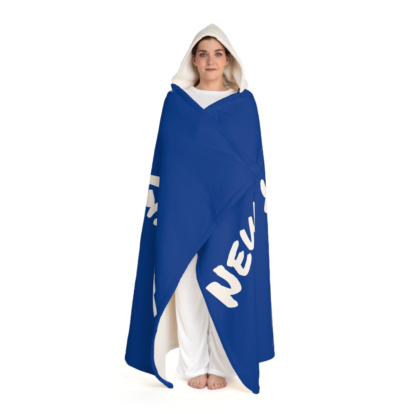 Cozy New York Giants  Hooded Sherpa Fleece Blanket for Chilly Evenings,