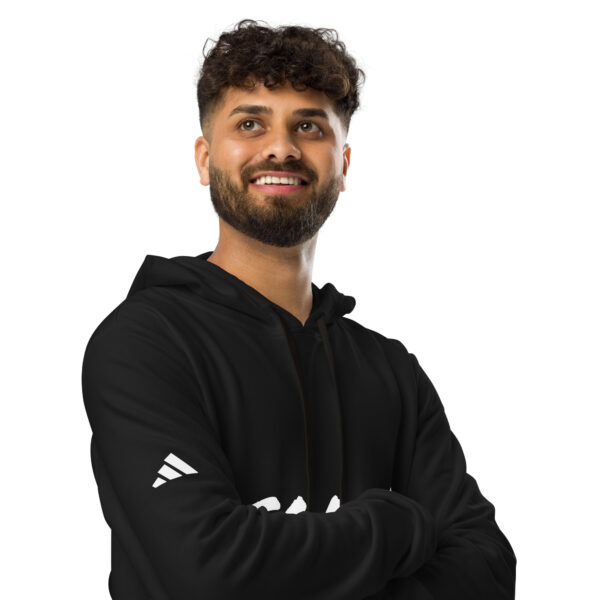 Men's Slang word FOMO adidas fleece hoodie - Image 4