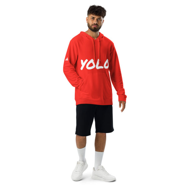 Men's Slang word YOLO adidas fleece hoodie - Image 16